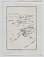 "The Derelict" or "The Lost Boat", Arthur Wesley Dow  American, Color woodcut; proof of key block printed on semi-translucent paper, American