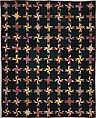 Quilt, Star of Lemoyne pattern variation, Silk and cotton, American