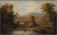 Landscape with Cows Watering in a Stream, Robert S. Duncanson American, Oil on canvas, American