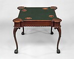 Card table, Mahogany, mahogany veneer, birch, tulip poplar, American