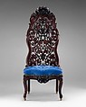 Slipper Chair, John Henry Belter (American, born Germany 1804-1863 New York), Rosewood, ash (secondary wood), modern upholstery, American