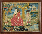The Indian Princess, Wool and silk on linen, embroidered, American