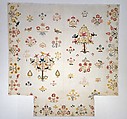 Embroidered coverlet, Mary Breed (1751–ca. 1784), Linen and cotton with wool embroidered, American
