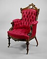 Armchair, Attributed to John Jelliff (1813–1893), Rosewood, ash, mother-of-pearl, American