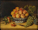 Still Life: Peaches and Grapes, John A. Woodside American, Oil on wood, American