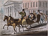 Winter Scene in Philadelphia—The Bank of the United States in the Background, Attributed to John Lewis Krimmel (1786–1821), Watercolor, black ink, and gum arabic on white wove paper, American