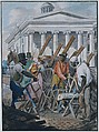 Black Sawyers Working in front of the Bank of Pennsylvania, Philadelphia, Attributed to John Lewis Krimmel (1786–1821), Watercolor and graphite on white laid paper, American