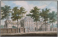 The Pennsylvania Hospital, Philadelphia, Pavel Petrovich Svinin (1787/88–1839), Watercolor and pen and black ink on white laid paper, American