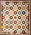 Quilt, Hexagon or Honeycomb pattern, Rebecca Davis, Cotton, American