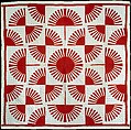 Quilt, Fan pattern, Cotton, American