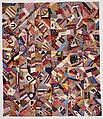 Quilt Top, Crazy pattern, Silk, satin, velvet, and cotton, American