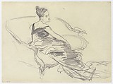 Madame X (Madame Pierre Gautreau), John Singer Sargent (American, Florence 1856–1925 London), Graphite on off-white wove paper, American