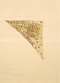 Design for a filigree spandrel, Louis C. Tiffany (American, New York 1848–1933 New York), Ink and watercolor over graphite on paper, American
