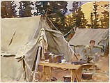 Camp at Lake O'Hara, John Singer Sargent (American, Florence 1856–1925 London), Watercolor and graphite on off-white wove paper, American