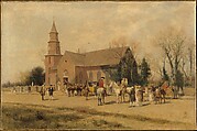 Old Bruton Church, Williamsburg, Virginia, in the Time of Lord Dunmore, Alfred Wordsworth Thompson  American, Oil on canvas, American