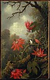 Hummingbird and Passionflowers, Martin Johnson Heade (1819–1904), Oil on canvas, American