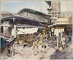 Street Scene in Ikao, Japan, Robert Frederick Blum (American, Cincinnati, Ohio 1857–1903 New York), Watercolor, gouache, and graphite on off-white wove paper, American