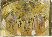 Angels, Mosaic, Palatine Chapel, Palermo, John Singer Sargent (American, Florence 1856–1925 London), Watercolor, gouache, and graphite on off-white wove paper, American