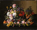 Still Life: Flowers and Fruit, Severin Roesen  American, Oil on canvas, American