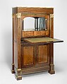 Secrétaire à abattant, Attributed to the Workshop of Duncan Phyfe (American (born Scotland), near Lock Fannich, Ross-Shire, Scotland 1768/1770–1854 New York), Mahogany, mahogany veneer, yellow poplar,  white pine, gilded brass, mirrored plate glass, marble, ivory, American