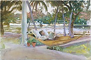 Figure in Hammock, Florida, John Singer Sargent (American, Florence 1856–1925 London), Watercolor, gouache, and graphite on white wove paper, American