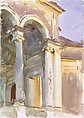 Loggia, Villa Giulia, Rome, John Singer Sargent (American, Florence 1856–1925 London), Watercolor and graphite on white wove paper, American