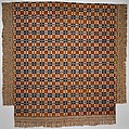 Coverlet, Wool and cotton, woven, American