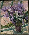 Lilacs in a Window (Vase de Lilas a la Fenetre), Mary Cassatt (American, Pittsburgh, Pennsylvania 1844–1926 Le Mesnil-Théribus, Oise), Oil on canvas, American