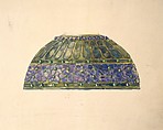 Design for floral lamp, Louis C. Tiffany (American, New York 1848–1933 New York), Watercolor, graphite, and ink on artist board, American