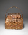 Lidded Basket, Ash splint, wood, pigment, Onondaga