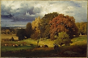 Autumn Oaks, George Inness  American, Oil on canvas, American