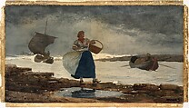 Inside the Bar, Winslow Homer (American, Boston, Massachusetts 1836–1910 Prouts Neck, Maine), Watercolor and graphite on off-white wove paper, American
