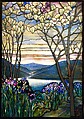 Magnolias and Irises, Designed by Louis C. Tiffany (American, New York 1848–1933 New York), Leaded Favrile glass, American