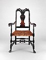 Splat-back armchair, Attributed to the shop of John Gaines III (American, 1704–1743), Soft maple, poplar, ash, American