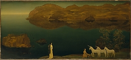 Unicorns (Legend—Sea Calm), Arthur B. Davies (American, Utica, New York 1862–1928 Florence), Oil on canvas, American