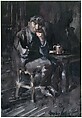 David Parrish: Interior of a Tavern, George Luks (American, Williamsport, Pennsylvania 1866–1933 New York), Watercolor and pencil on paper, American