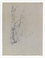 Dry Brook, Jervis McEntee (American, Rondout, New York 1828–1891 Rondout, New York), Graphite and gouache on gray wove paper, American