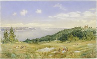 The Palisades, John William Hill (American (born England), London 1812–1879 West Nyack, New York), Watercolor and gouache on white wove paper, American