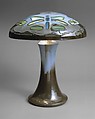 Table Lamp, Fulper Pottery Company (1899–1935), Shade and base: glazed pottery; shade inset with glass, American