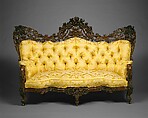 Sofa, John Henry Belter (American, born Germany 1804-1863 New York), Rosewood, Rosewood veneer; chestnut, pine (secondary woods); modern upholstery with some original underupholstery, American