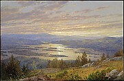 Lake Squam from Red Hill, William Trost Richards  American, Watercolor, gouache, and graphite on light gray-green wove paper, American