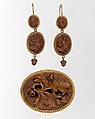 Earrings, Tiffany & Co. (1837–present), Oak and gold, American
