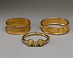 Bracelet, Charles F. Mason  American, Gold and red glass, American
