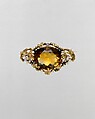Brooch, George Bell  American, Gold, citrine, and seed pearls, American