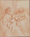 Maternity, Benjamin West  American, Red chalk on thin off-white laid paper, mounted on off-white laid paper, American