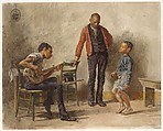 The Dancing Lesson, Thomas Eakins (American, Philadelphia, Pennsylvania 1844–1916 Philadelphia, Pennsylvania), Watercolor on off-white wove paper, American