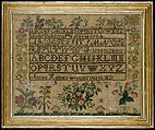 Sampler, Almira Holmes American, Silk embroidery on linen, American