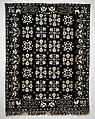 Coverlet, David Daniel Haring (1800–1889), Cotton and wool; Doublecloth, woven on a hand-loom with a Jacquard attachment, American