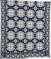 Coverlet, Cotton and wool warp and weft, woven, American