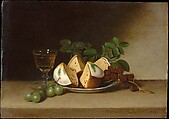 Still Life with Cake, Raphaelle Peale American, Oil on wood, American